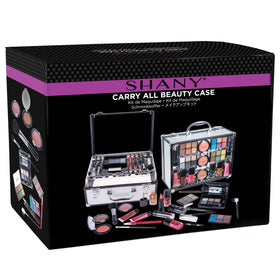 SHANY Carry All Trunk Makeup Set contents including palettes and brushes