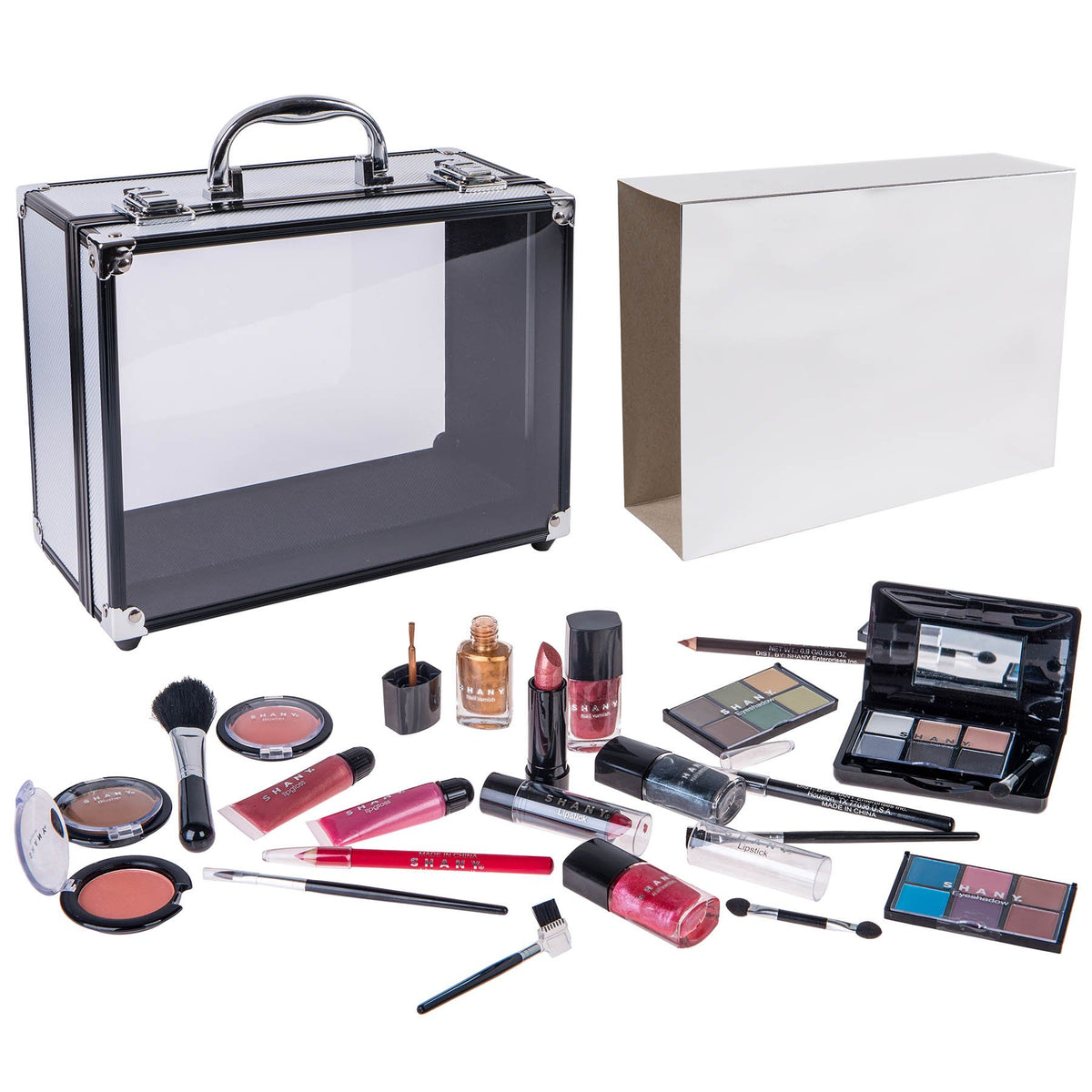 SHANY Carry All Trunk Makeup Set with lip glosses and lipsticks
