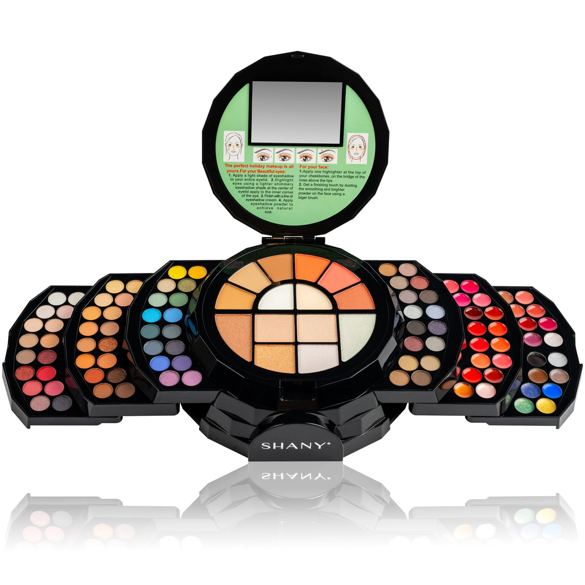 SHANY FLOWERS Makeup Set opened showing 110 colours