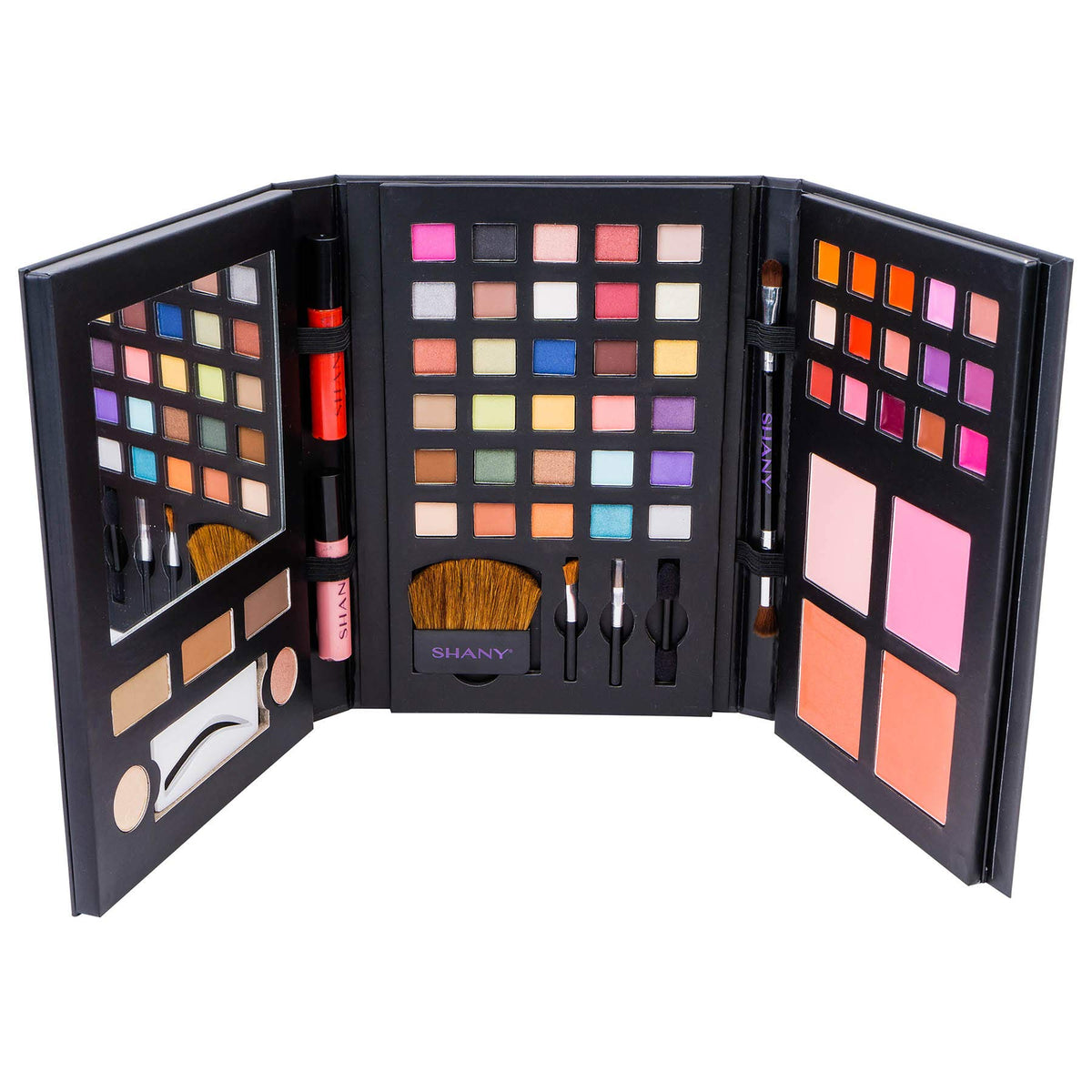 SHANY Luxe Book Makeup Set open view displaying all products