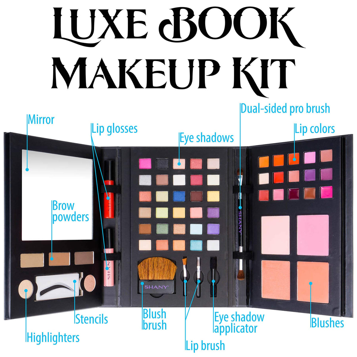 SHANY Luxe Book Makeup Set with lip glosses and creams