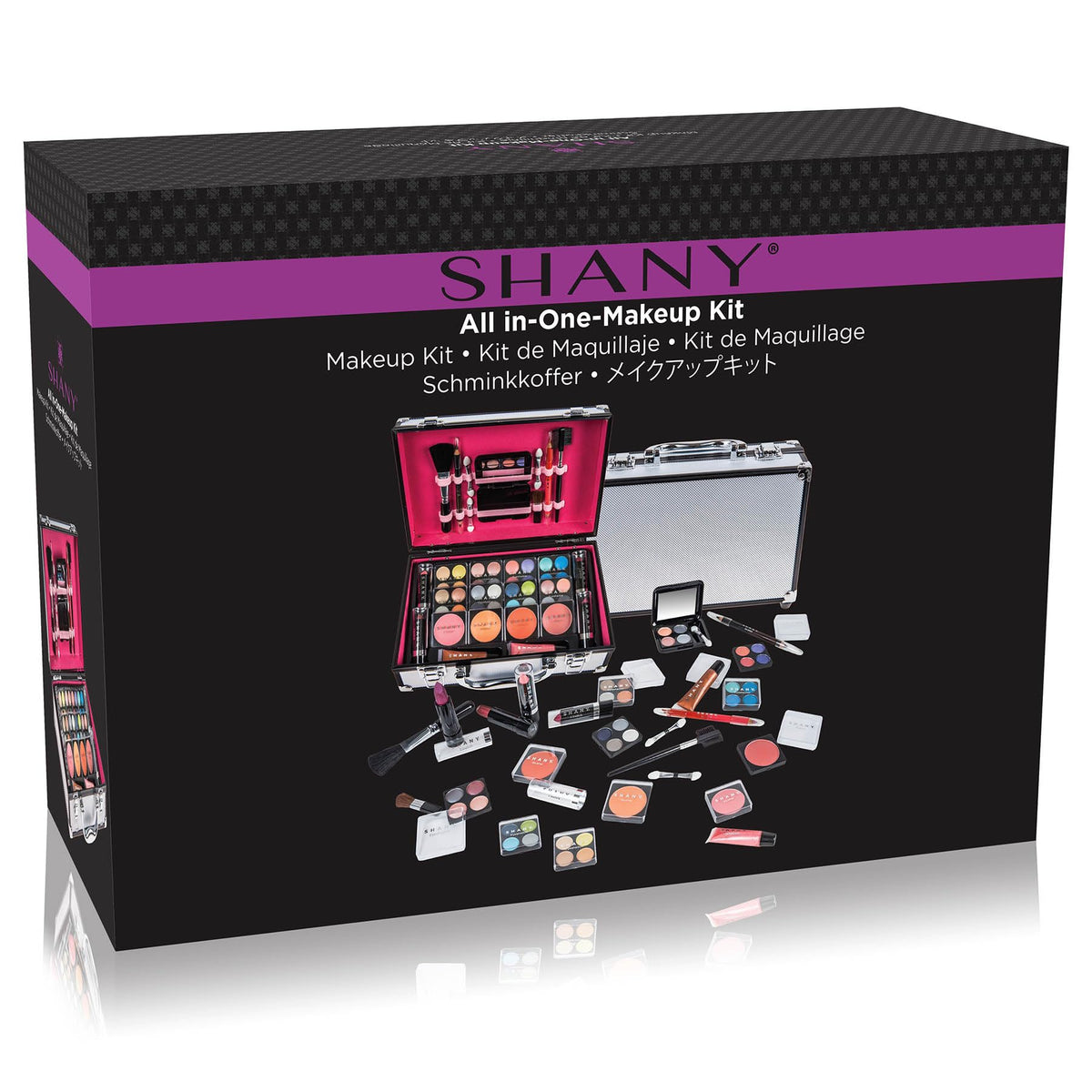 SHANY makeup set contents including lipsticks and eyeshadows