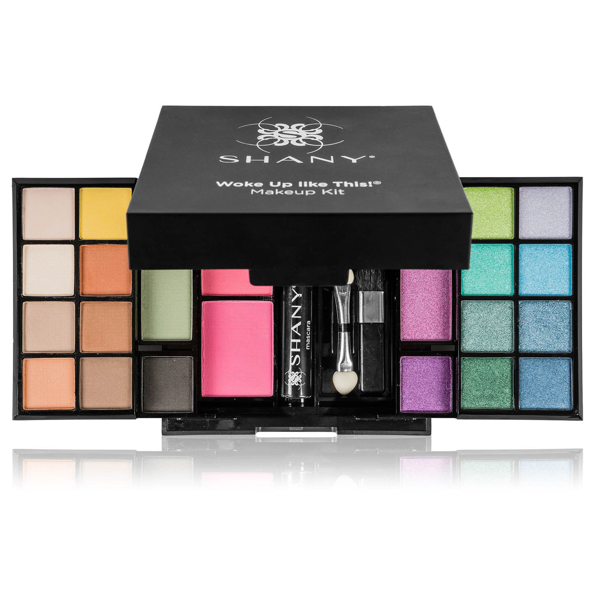 SHANY Woke Up Like This eyeshadow palette open showing 23 shades