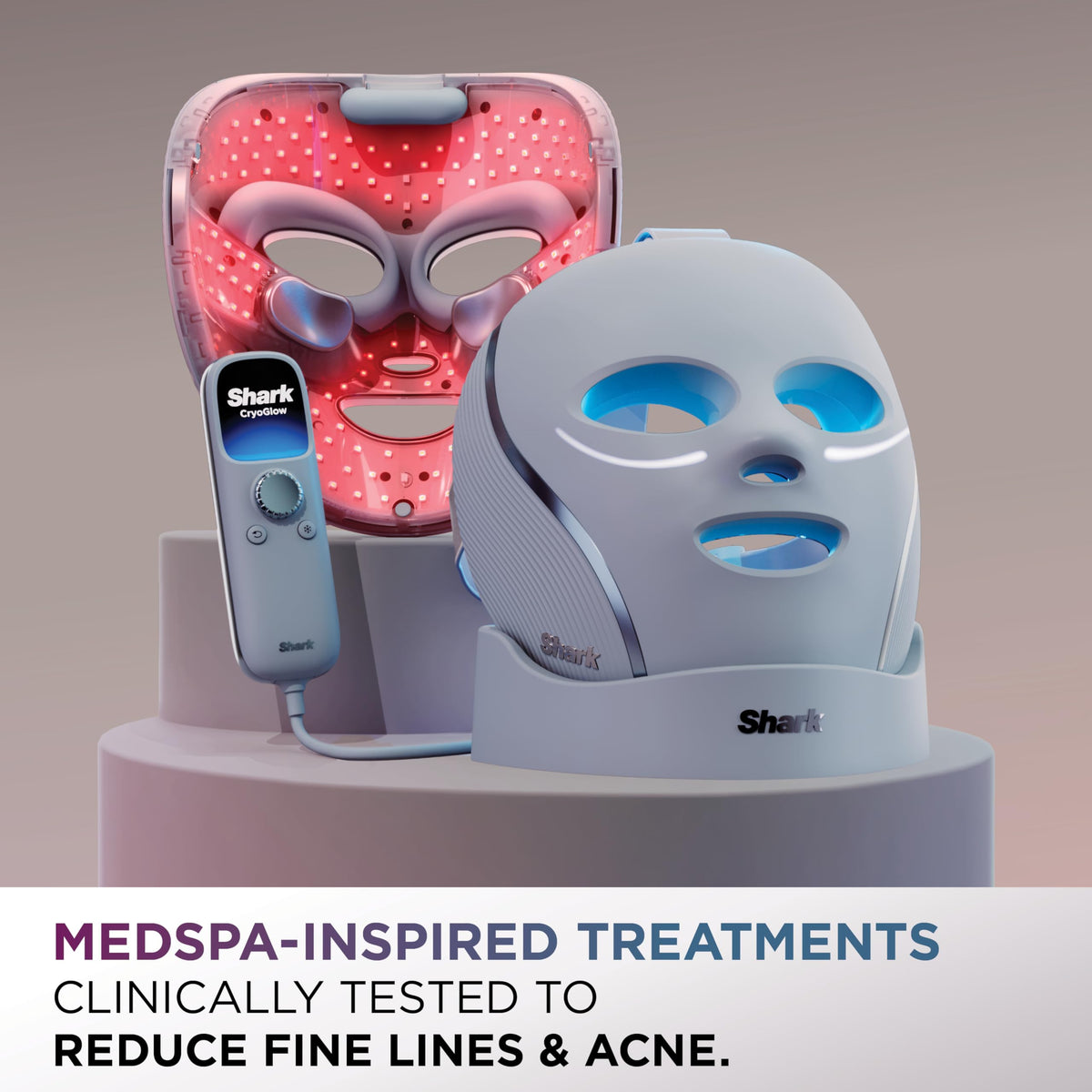 Shark CryoGlow LED Face Mask Blue Frost side view