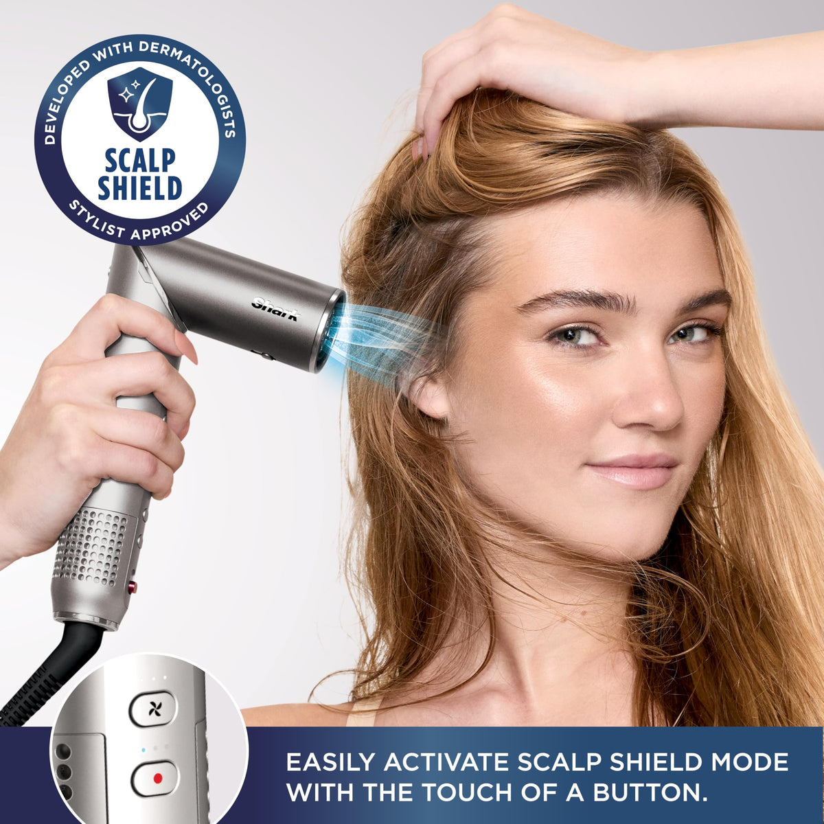 Shark FlexFusion Ceramic Air Styler displaying the wet or dry fusion brush