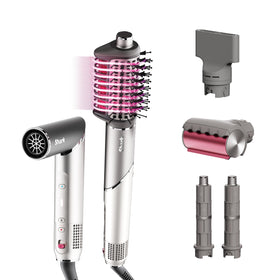 Shark FlexFusion Ceramic Air Styler front view with metallic mist finish