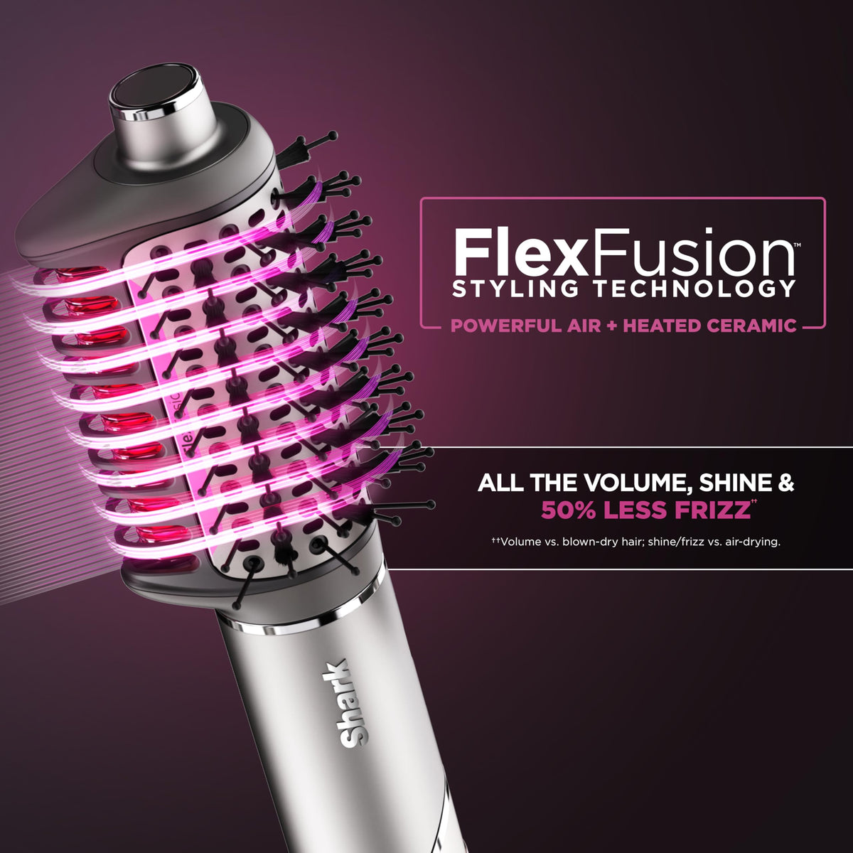 Shark FlexFusion Ceramic Air Styler with curlers attached