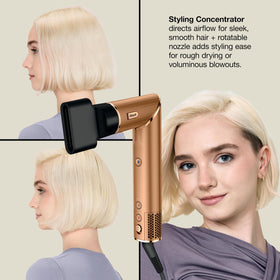 Shark FlexStyle Air Multi-Styler Copper in use styling hair