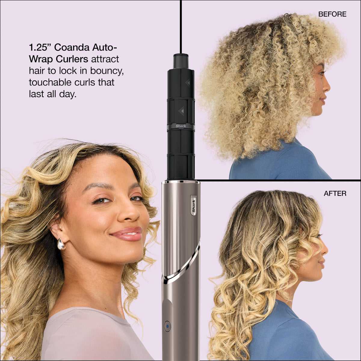 Shark FlexStyle Air Multi-Styler side view with styling wand