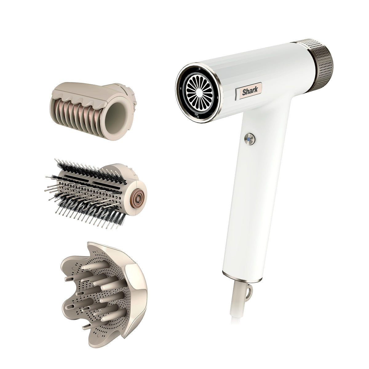 Shark SpeedStyle Hair Dryer front view with accessories