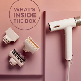 Shark SpeedStyle Hair Dryer lifestyle scene with user styling hair