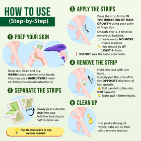 Sharmiz Wax Strips for facial hair removal on upper lip