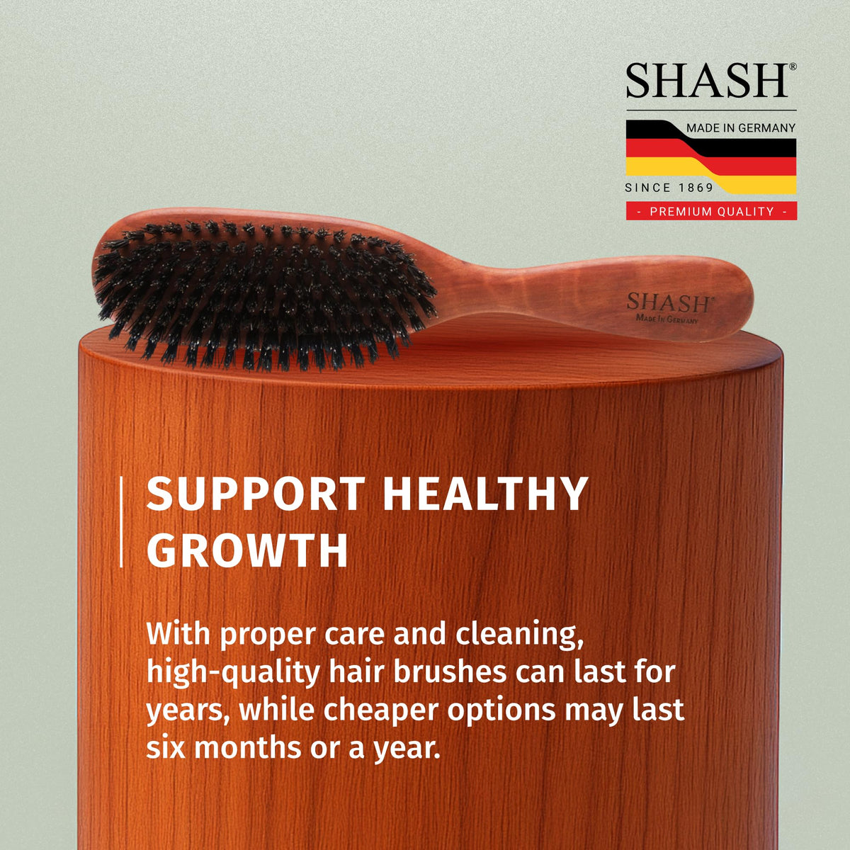 SHASH Classic Hair Brush on a wooden surface