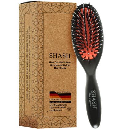 SHASH Hand Made Nylon Boar Bristle Brush front view