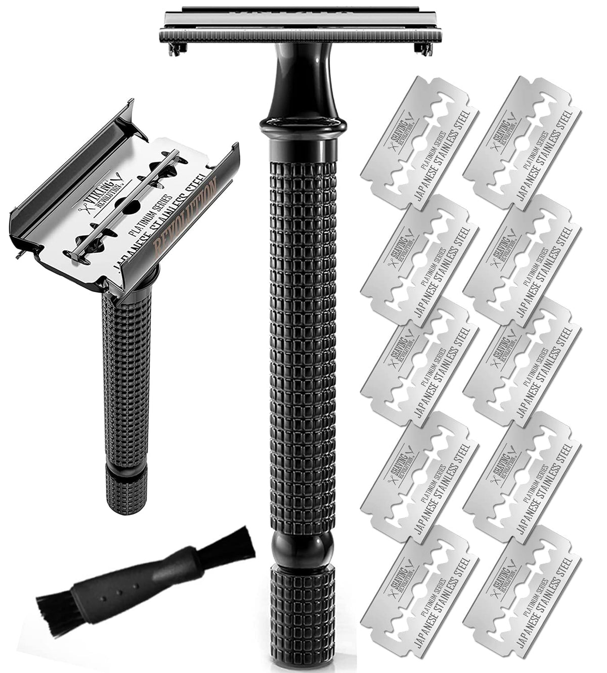SHAVING REVOLUTION Long Handle Double Edge Safety Razor front view