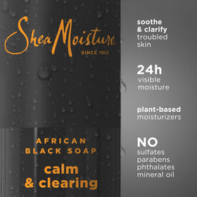 Shea Moisture African Black Soap Body Wash back view with label