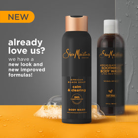 Shea Moisture African Black Soap Body Wash ingredients close-up
