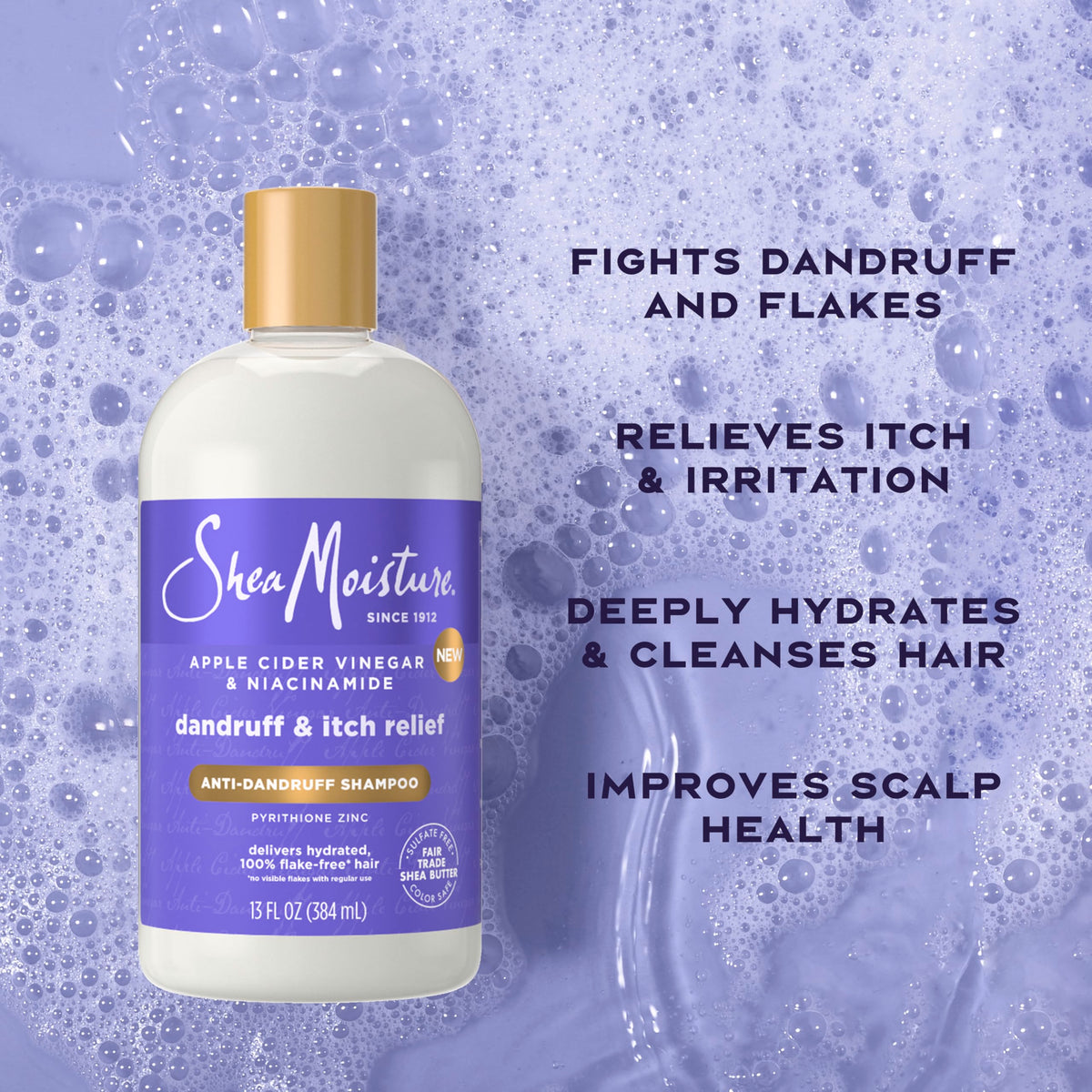 Shea Moisture Anti-Dandruff Shampoo 13 Oz side view