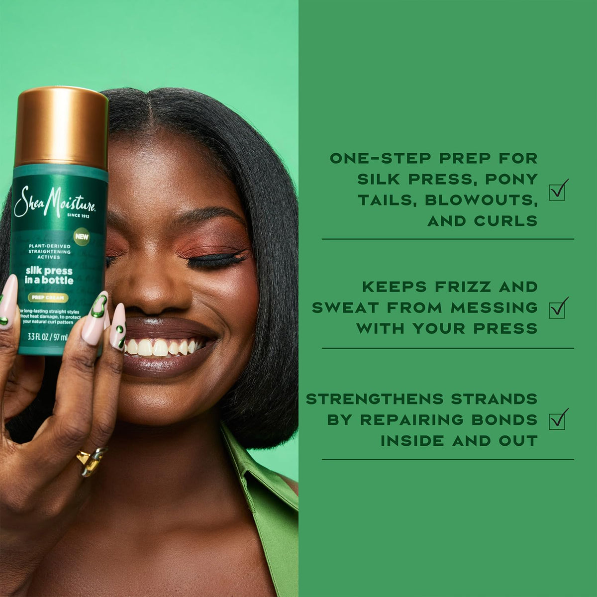 Shea Moisture Bond Repair Conditioner being applied to hair