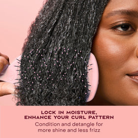 Shea Moisture Curl & Style Milk 8 oz with curly hair model