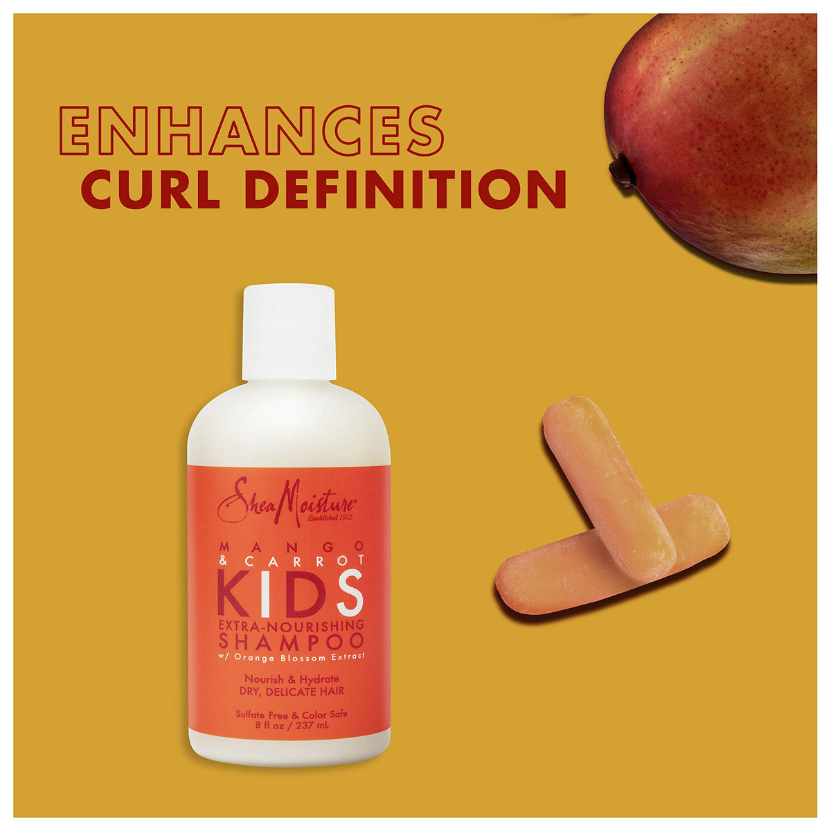 Shea Moisture Kids Shampoo back view with ingredient list