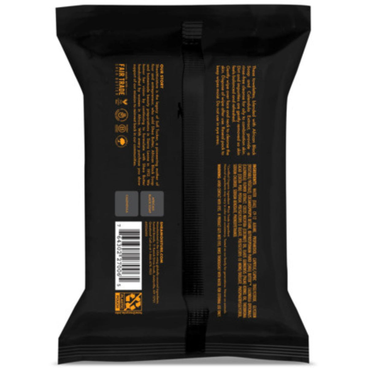 Shea Moisture Makeup Remover Wipes back view with ingredient list