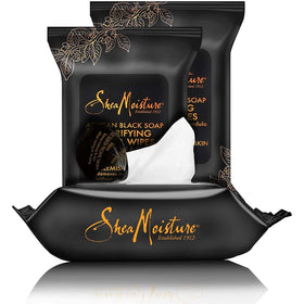 Shea Moisture Makeup Remover Wipes on a bathroom counter