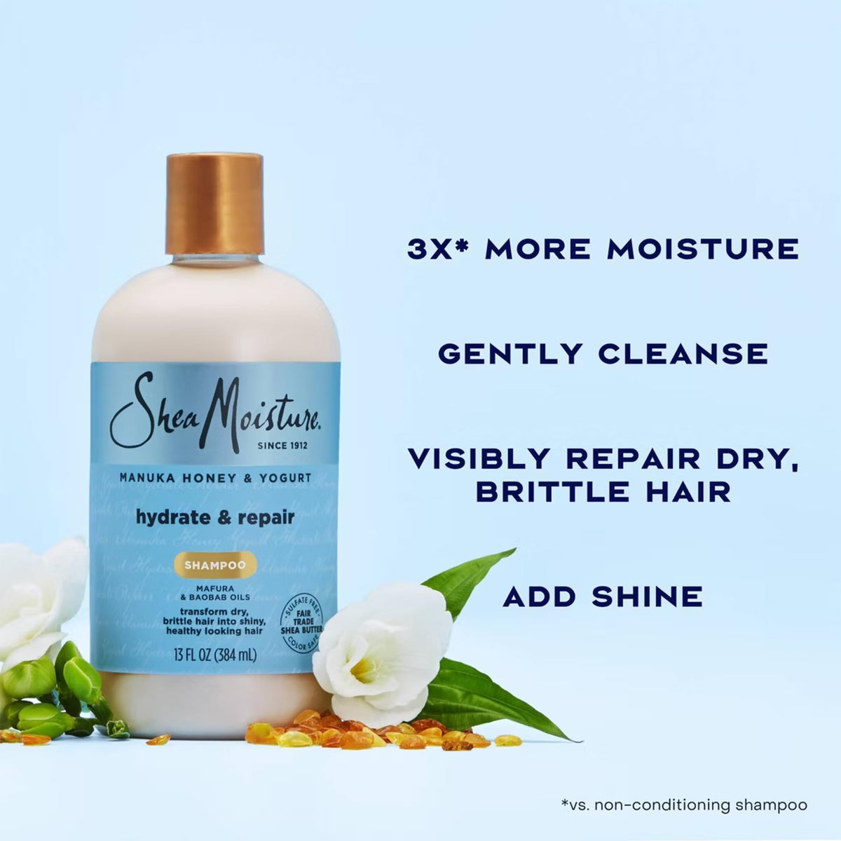 Shea Moisture Manuka Honey & Yogurt Shampoo lathering