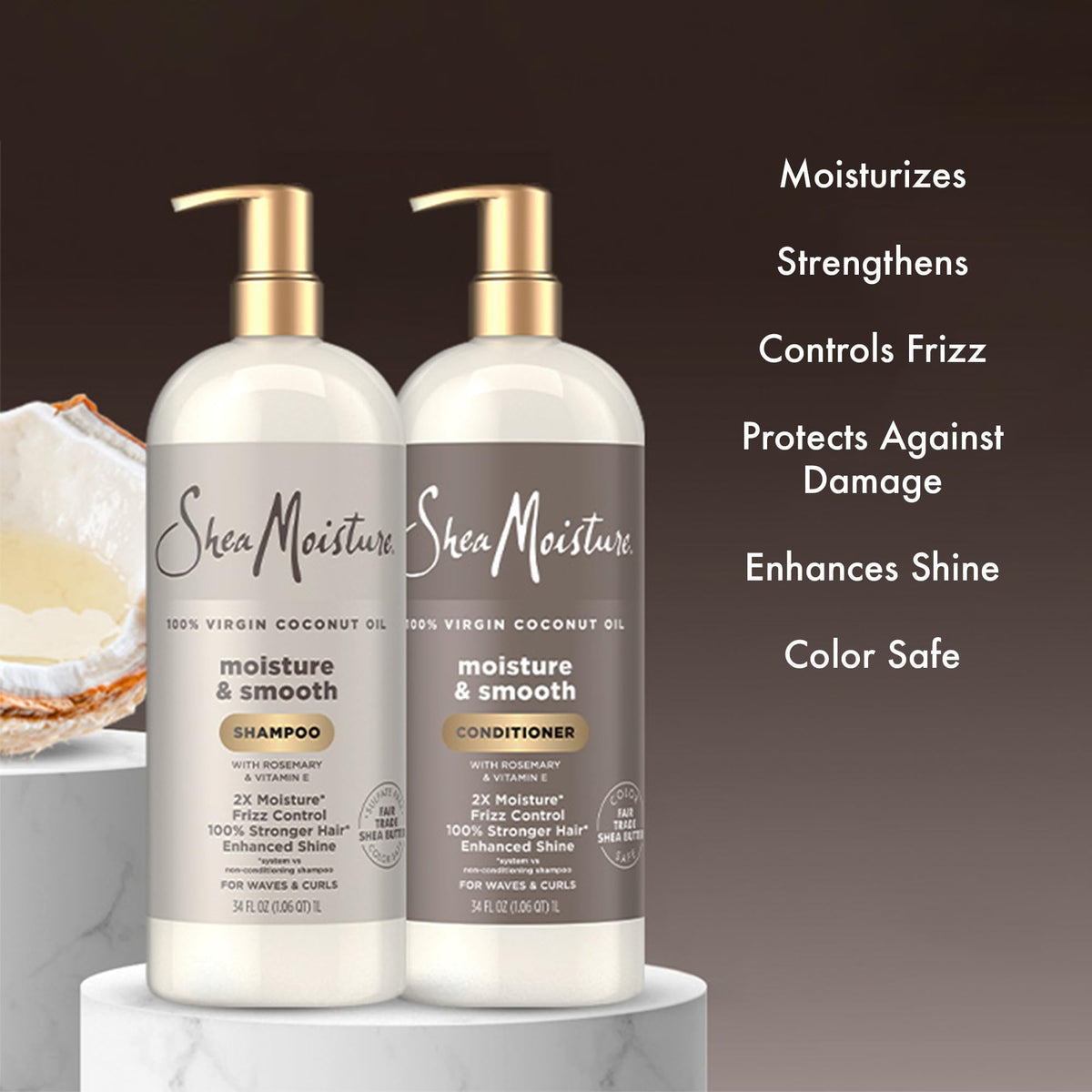 Shea Moisture Moisture & Smooth Conditioner bottle close-up