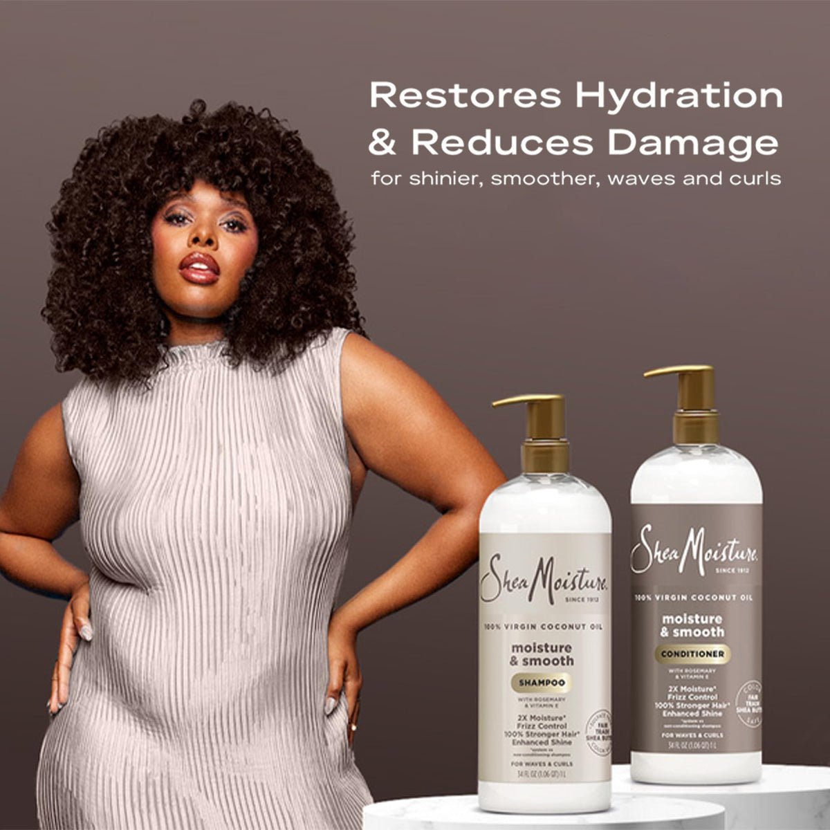 Shea Moisture Moisture & Smooth Shampoo bottle close-up