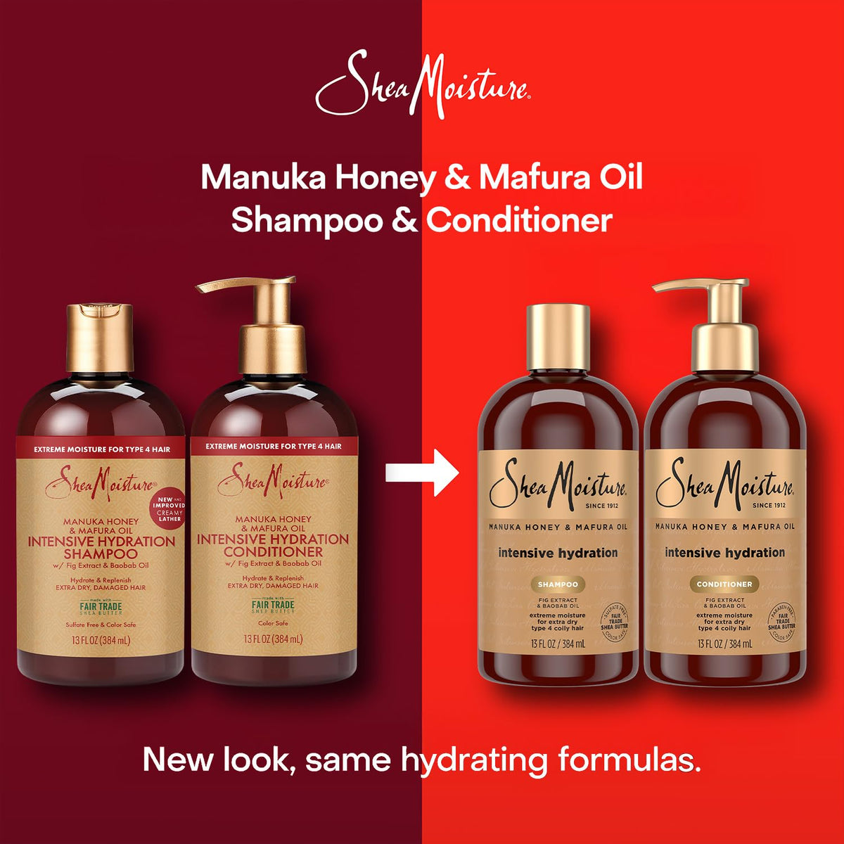 Shea Moisture Shampoo and Conditioner Set with natural ingredients