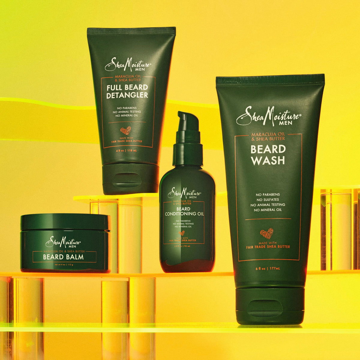 SheaMoisture Beard Wash 6 oz with ingredients list