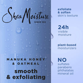 SheaMoisture Manuka Honey Oatmeal Body Wash side view with label