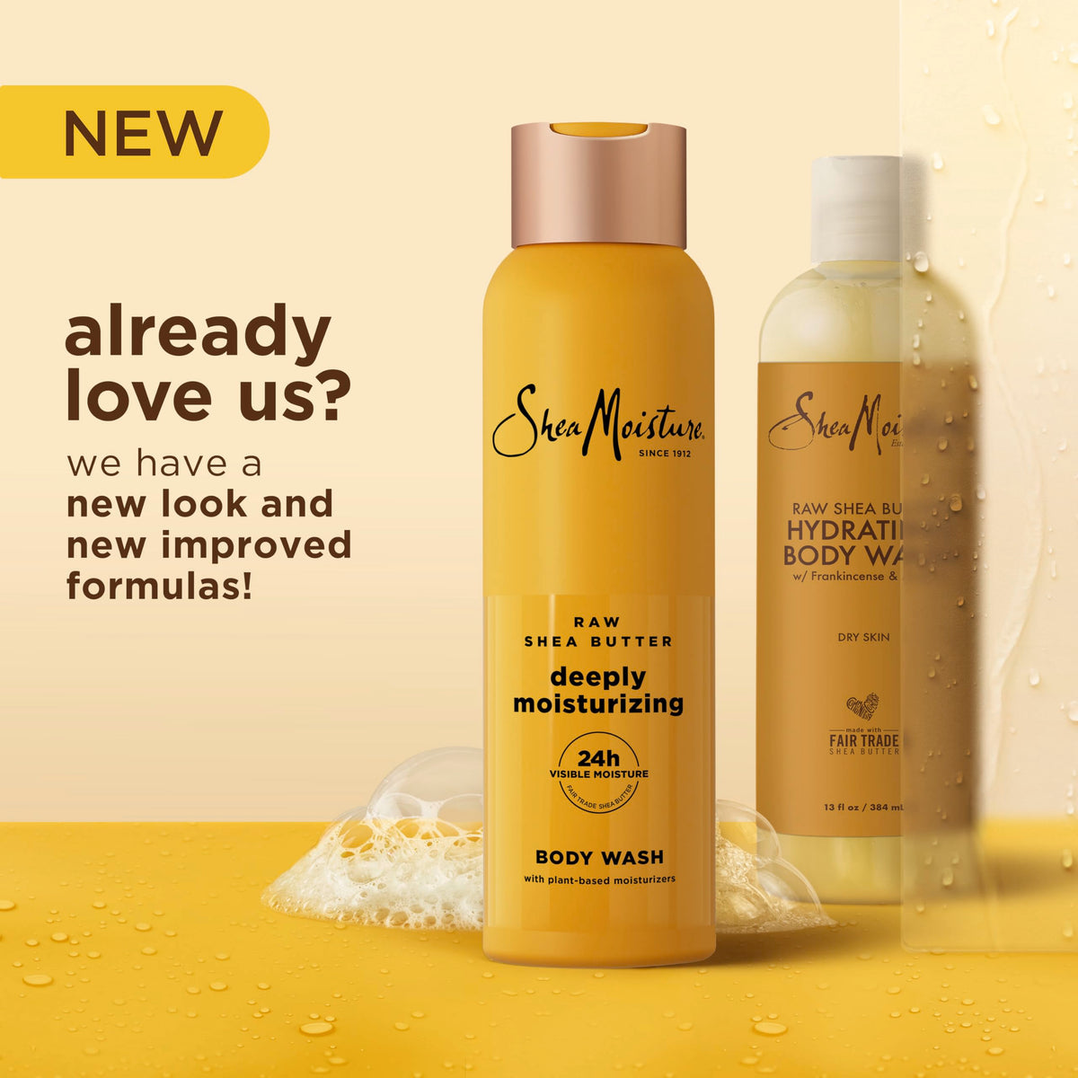 SheaMoisture Raw Shea Butter Body Wash bottle with label