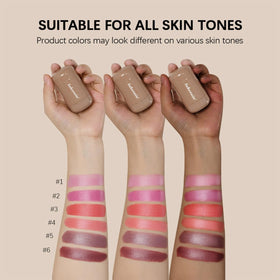 SHEEYOON Cream Blush Stick Soft Pink in use outdoors