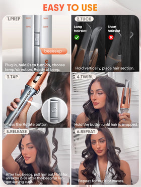 SHEGLAM Automatic Curling Iron 1 Inch with temperature settings