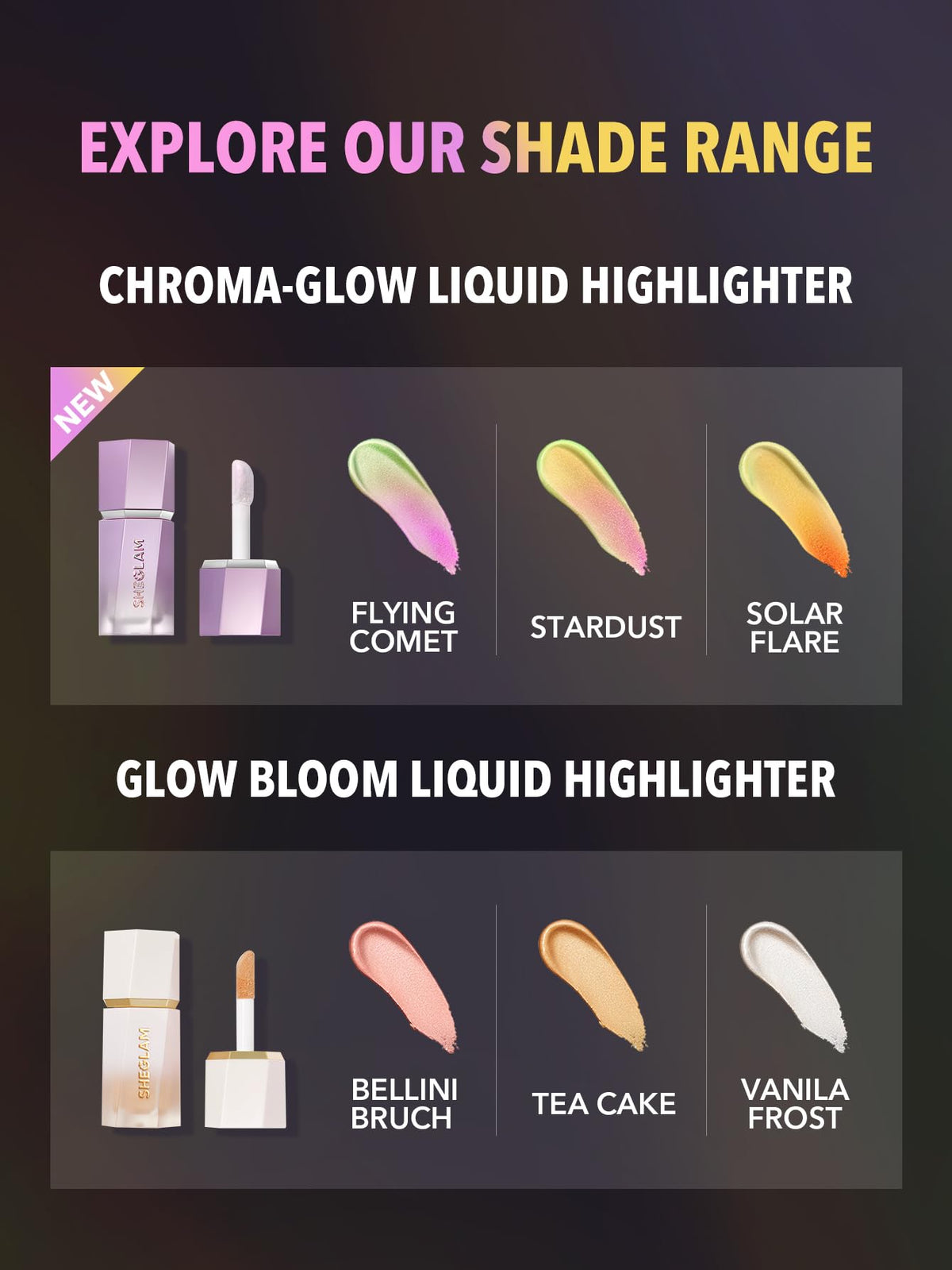 SHEGLAM Chroma-Glow Bloom Liquid Highlighter swatch on hand