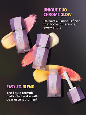 SHEGLAM Chroma-Glow Bloom Liquid Highlighter swatch on skin