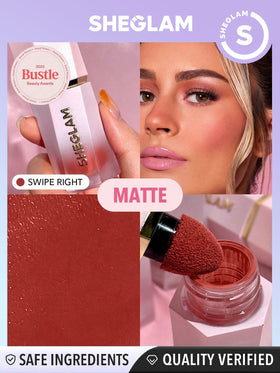 SHEGLAM Color Bloom Liquid Blush application on cheeks