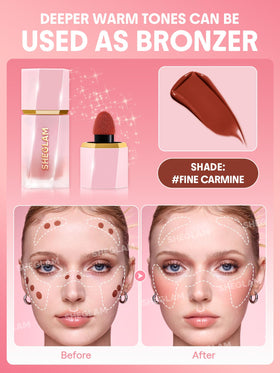 SHEGLAM Color Bloom Liquid Blush Fine Carmine built-in applicator