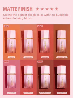 SHEGLAM Color Bloom Liquid Blush Hush Hush texture on hand