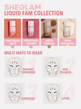 SHEGLAM Color Bloom Liquid Blush in use on cheeks