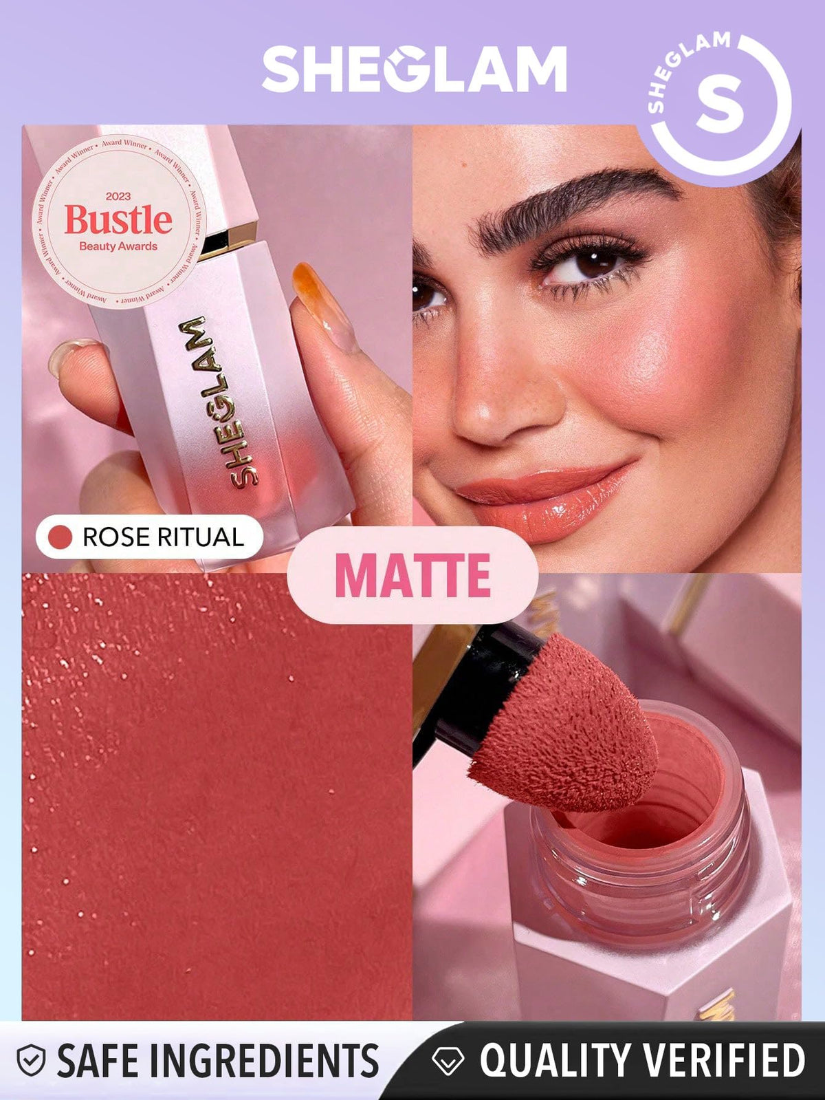 SHEGLAM Color Bloom Liquid Blush Rose Ritual in use outdoors