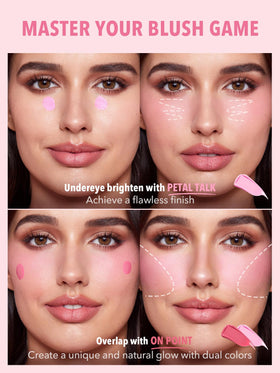 SHEGLAM Color Bloom Liquid Blush shades in palette