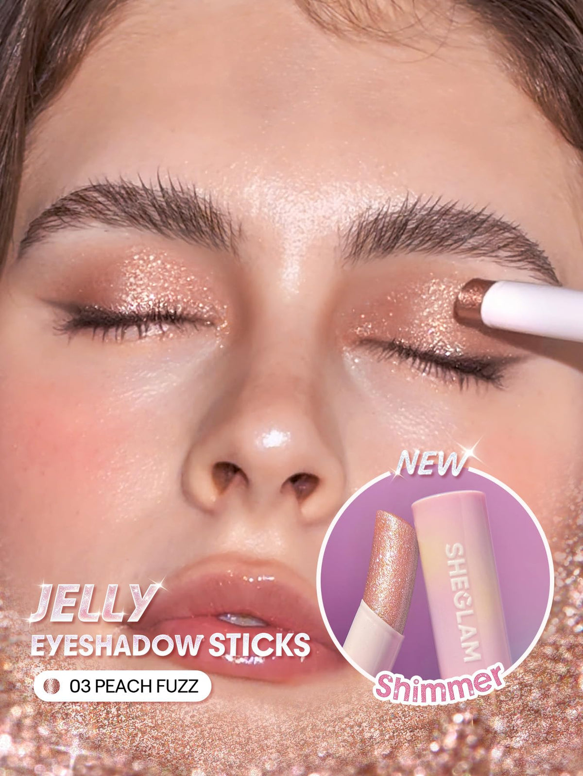 SHEGLAM Crystal Jelly Glaze Stick 03 Peach Fuzz packaging