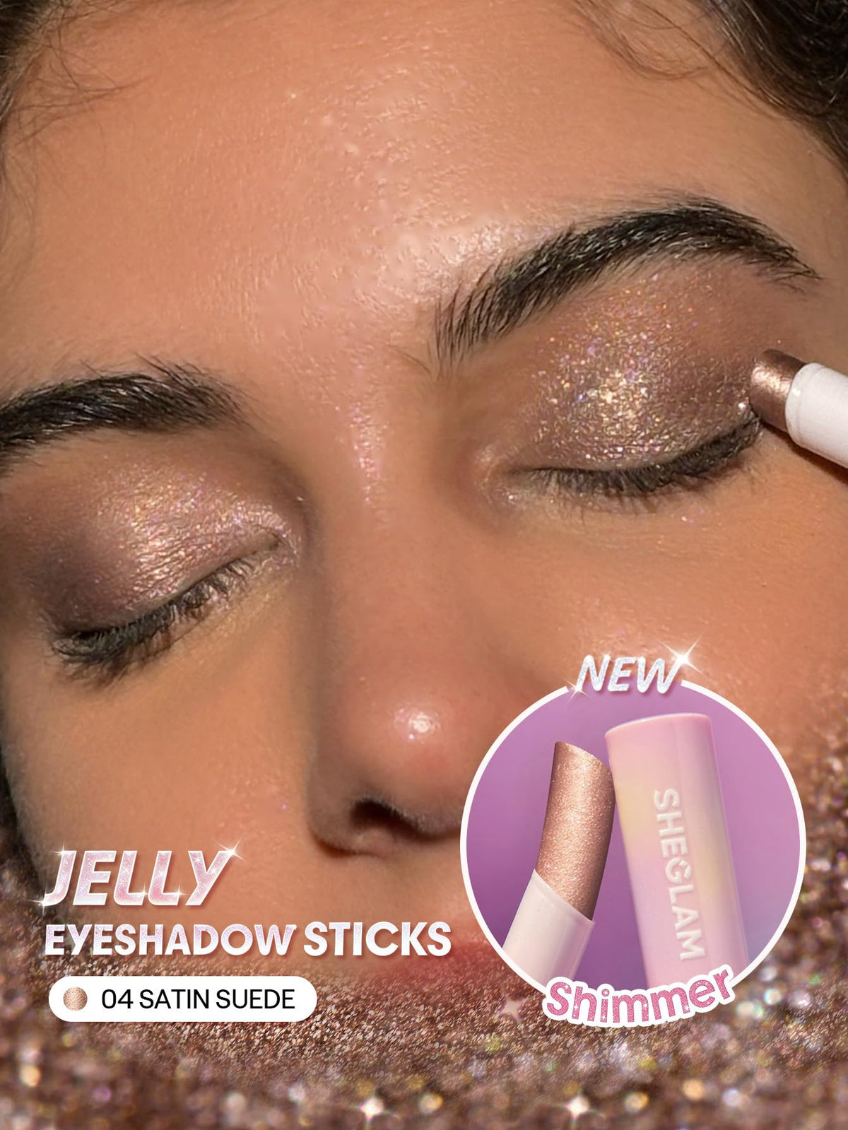 SHEGLAM Crystal Jelly Glaze Stick Eyeshadow 04 Satin Suede packaging