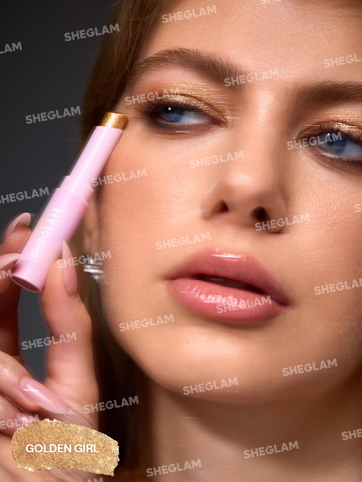 SHEGLAM Crystal Jelly Glaze Stick Eyeshadow close-up of shimmer finish