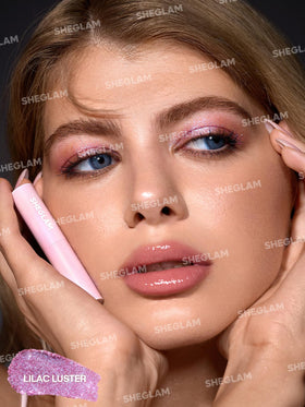 SHEGLAM Crystal Jelly Glaze Stick Eyeshadow Lilac Luster application on eyelid