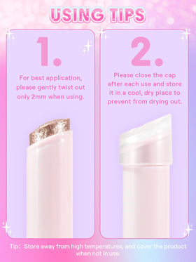 SHEGLAM Crystal Jelly Glaze Stick Eyeshadow Lilac Luster swatch on skin