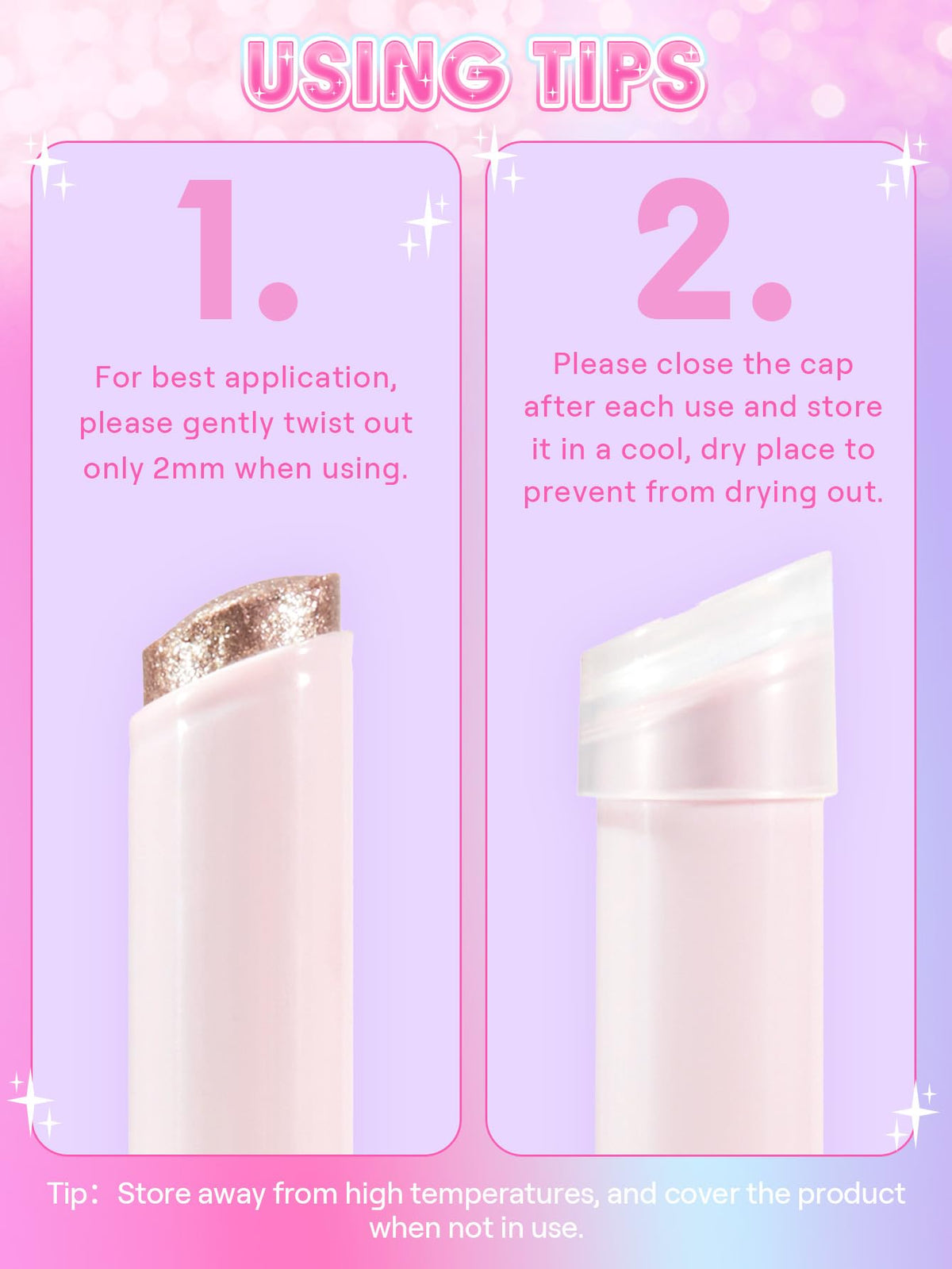 SHEGLAM Crystal Jelly Glaze Stick Eyeshadow with brush